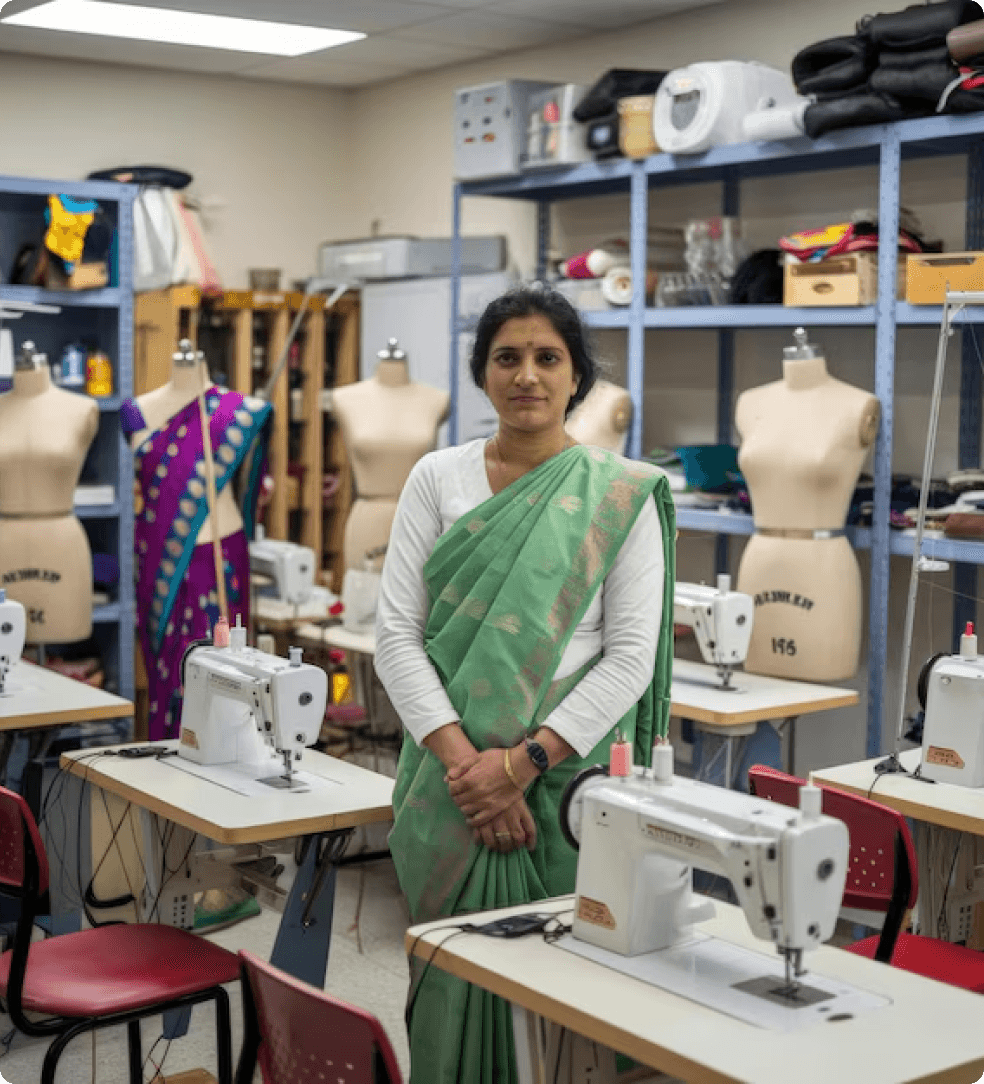 Detailed view of textile manufacturing