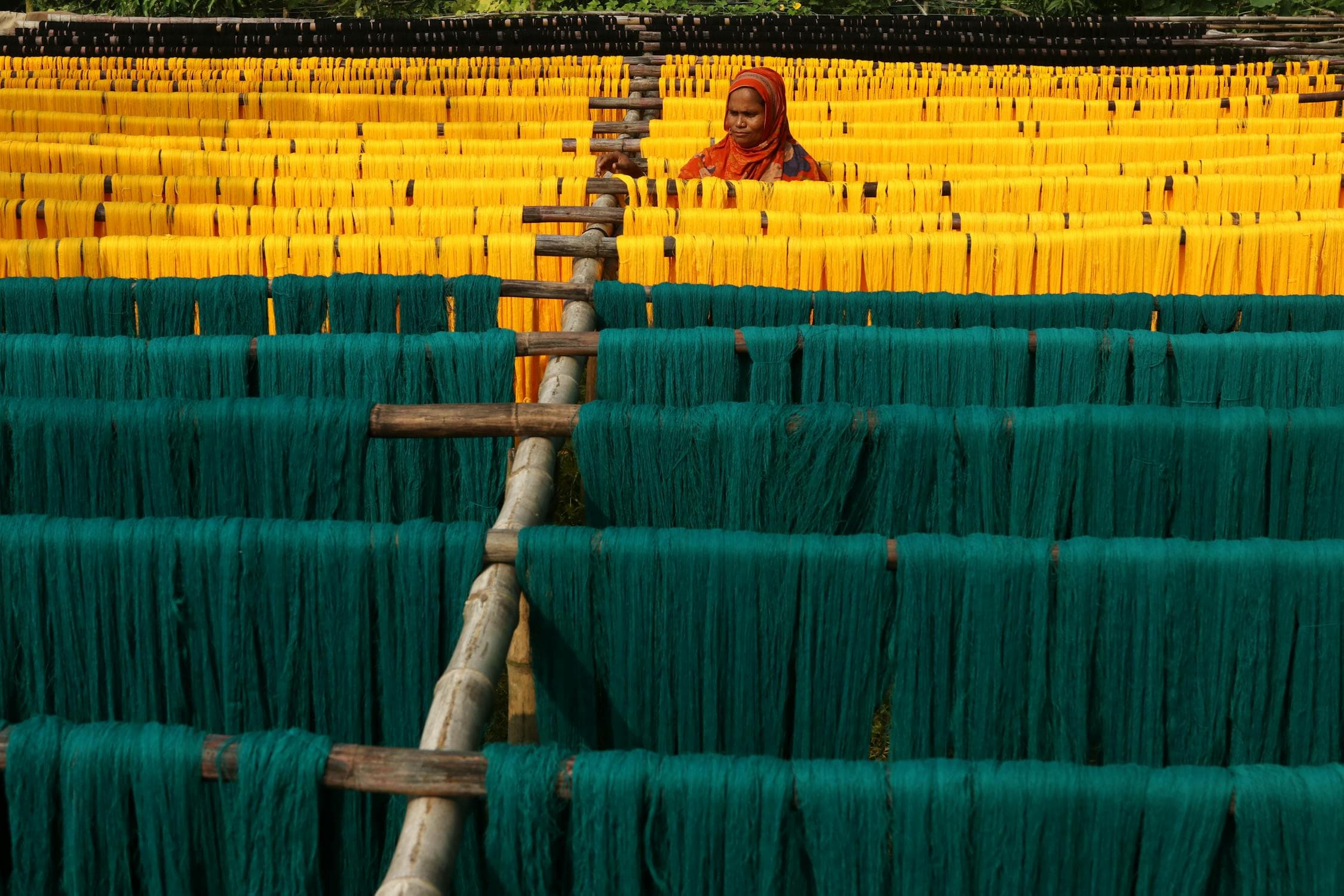 Textile production process showcasing craftsmanship